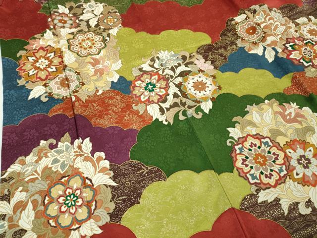 平和屋本店●極上　皇室献上作家　藤井寛　振袖　駒刺繍　雲取り花唐草文　金彩　逸品　DZAA4411kh5