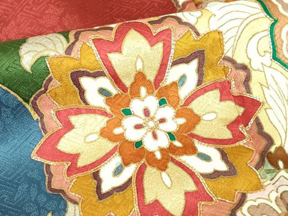 平和屋本店●極上　皇室献上作家　藤井寛　振袖　駒刺繍　雲取り花唐草文　金彩　逸品　DZAA4411kh5