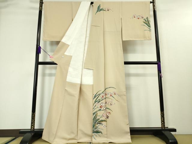 平和屋本店■超希少　染彩芸術の巨匠　皆川月華　訪問着　杜若　肌色地　金彩　縮緬地　逸品　DZAA4412kh5