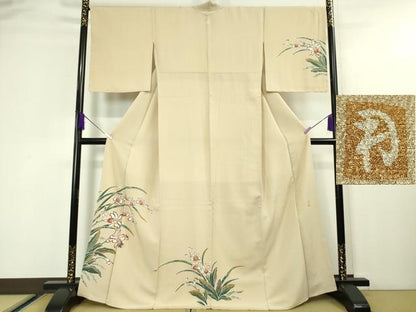 平和屋本店■超希少　染彩芸術の巨匠　皆川月華　訪問着　杜若　肌色地　金彩　縮緬地　逸品　DZAA4412kh5