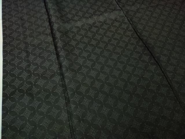 平和屋本店■希少　男性　永治屋清左衛門　お召　キングサイズ　七宝菱文　蝉色地　反端付き　逸品　DZAA4418kh5