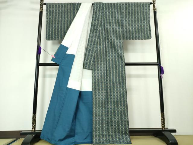 平和屋本店■極上　本場琉球　読谷山花織　紬地　草木染　手織　池原竹子作　証紙付き　逸品　未使用　DZAA4419kh5