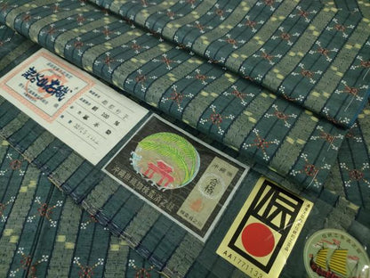 平和屋本店■極上　本場琉球　読谷山花織　紬地　草木染　手織　池原竹子作　証紙付き　逸品　未使用　DZAA4419kh5