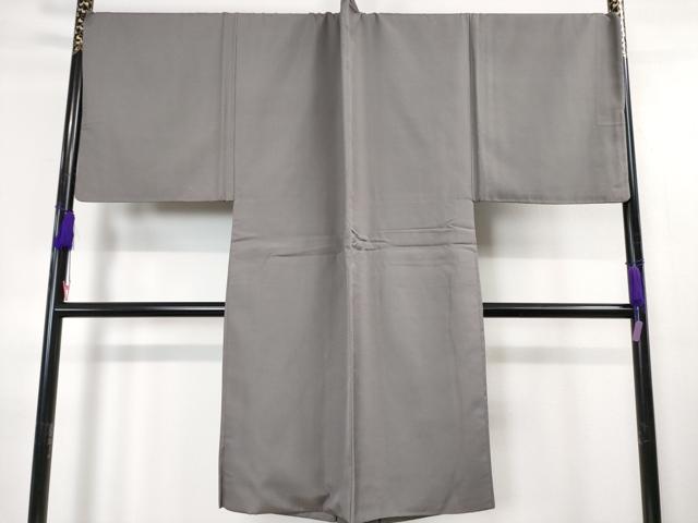 平和屋本店■極上　男性　長羽織　お召地　キングサイズ　格子地紋　源氏鼠色　逸品　DZAA4426kh5