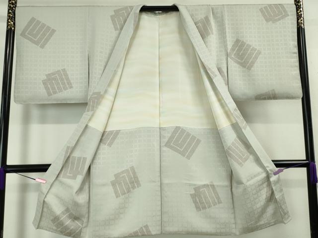 平和屋本店■極上　長羽織　源氏香　絹鼠色地　反端付き　逸品　未使用　DZAA4428kh5
