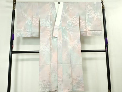 平和屋本店■極上　久保田一竹 幻の辻が花 訪問着・長襦袢(無双仕立て)セット 暈し染め 銀通し地 やまと金ラベル 逸品 未使用　DZAA4430kh5