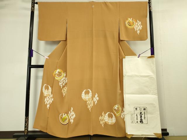 平和屋本店■極上　銀座　志ま亀　訪問着　鳳凰　蝶丸文　金彩　たとう紙付き　逸品　DZAA4436kh5