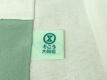 平和屋本店■極上　本場結城紬　重要無形文化財　わさび色百亀甲帯状　そごう百貨店　証紙・証明書付き　逸品　未使用　DZAA4439kh5