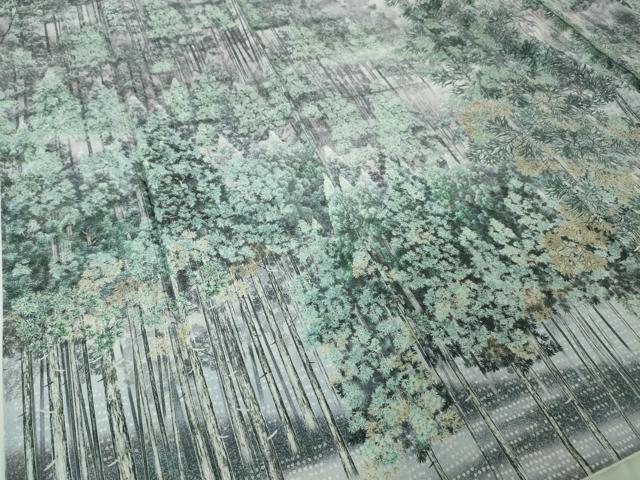 平和屋本店■極上　琉染の創設者　山岡古都　水墨書　訪問着　北山杉　銀通し地　逸品　DZAA4445kh5