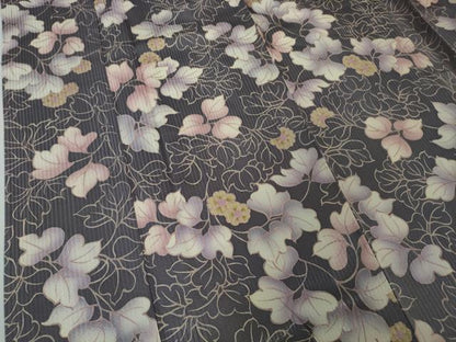 平和屋本店●極上 京都府認定 京の名工 雛屋友禅 小紋 蔦の葉花文 逸品 DZAA4477kh5