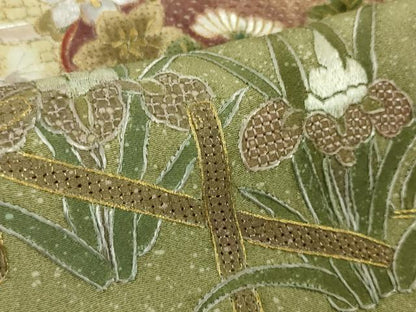 平和屋本店■極上　中国三大刺繍　スワトウ刺繍　汕頭刺繍　総刺繍　訪問着　風景花文　薄卵色地　金糸　やまと誂製　逸品　DZAA4482kh5