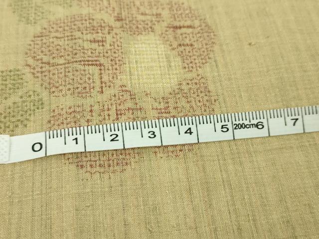 平和屋本店●極上　本場結城紬　重要無形文化財　160亀甲　飛び亀甲柄　椿　枯色地　大丸扱い　証紙付き　逸品　未使用　DZAA4484kh6