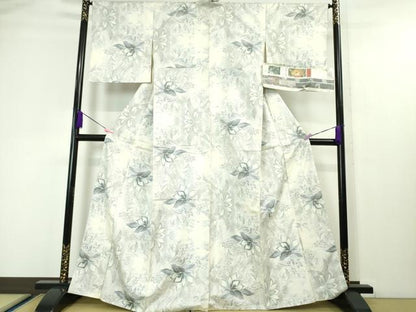 平和屋本店●極上　都喜ヱ門　本場大島紬　白大島　藤白泥　花ある人　藤絹織物謹製　証紙付き　逸品　DZAA4488kh6