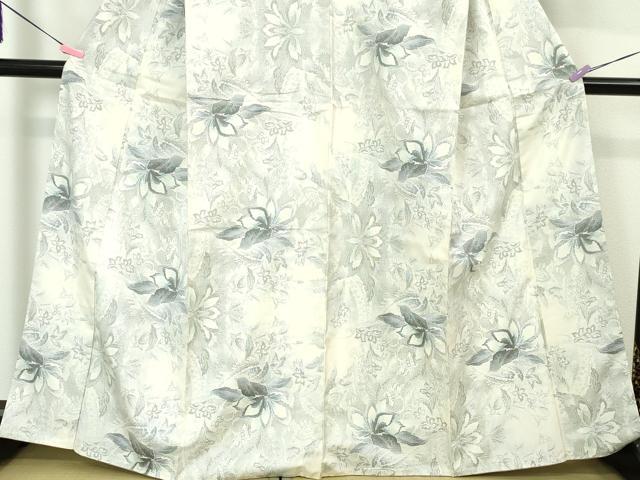 平和屋本店●極上　都喜ヱ門　本場大島紬　白大島　藤白泥　花ある人　藤絹織物謹製　証紙付き　逸品　DZAA4488kh6