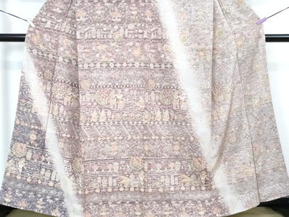 平和屋本店■極上　中国三大刺繍　スワトウ刺繍　汕頭刺繍　訪問着　古代人物壁画文様　暈し染め　金糸　逸品　未使用　DZAA4493kh5