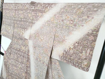 平和屋本店■極上　中国三大刺繍　スワトウ刺繍　汕頭刺繍　訪問着　古代人物壁画文様　暈し染め　金糸　逸品　未使用　DZAA4493kh5