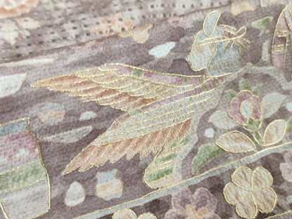 平和屋本店■極上　中国三大刺繍　スワトウ刺繍　汕頭刺繍　訪問着　古代人物壁画文様　暈し染め　金糸　逸品　未使用　DZAA4493kh5