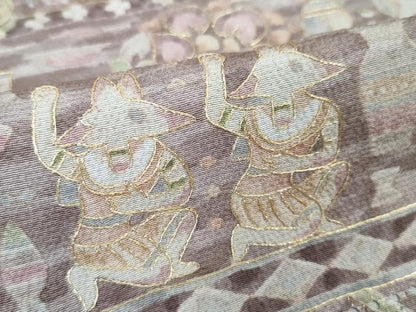 平和屋本店■極上　中国三大刺繍　スワトウ刺繍　汕頭刺繍　訪問着　古代人物壁画文様　暈し染め　金糸　逸品　未使用　DZAA4493kh5