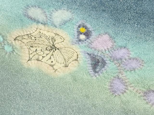 平和屋本店■極上　久保田一竹　幻の辻が花　訪問着　暈し染め　銀通し地　ほていや扱い　逸品　DZAA4495kh5