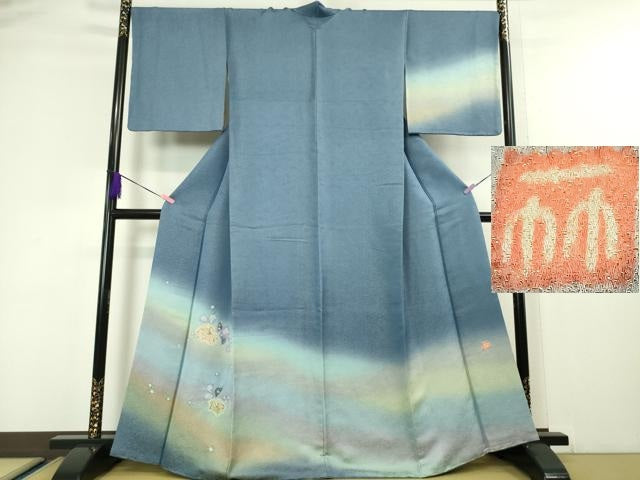 平和屋本店■極上　久保田一竹　幻の辻が花　訪問着　暈し染め　銀通し地　ほていや扱い　逸品　DZAA4495kh5