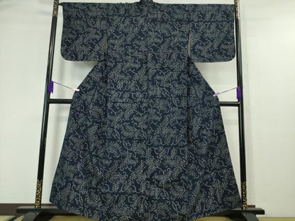 平和屋本店■極上　浦野理一　経節紬　胴抜き仕立て　唐草文　逸品　DZAA4497kh5