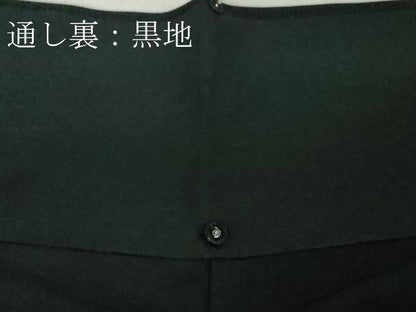 平和屋本店●極上　中国三大刺繍　スワトウ刺繍　汕頭刺繍　小紋　唐草間道　暈し染め　黒地　金彩　逸品　DZAA4501kh6