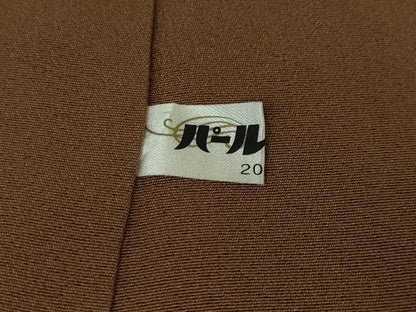 平和屋本店●希少　友禅染色家　品川恭子　訪問着　花唐草文　茶褐色色地　逸品　DZAA4506kh5