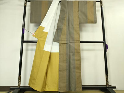 平和屋本店■極上　本場黄八丈　まるまなこ　紬　逸品　未使用　DZAA4509kh5
