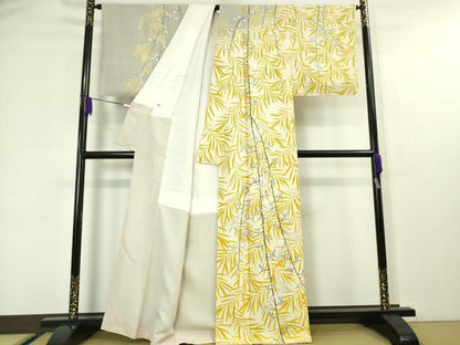 平和屋本店■極上　日本工芸会正会員　村山正夫　訪問着　草葉文　逸品　DZAA4510kh5