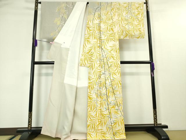 平和屋本店■極上　日本工芸会正会員　村山正夫　訪問着　草葉文　逸品　DZAA4510kh5