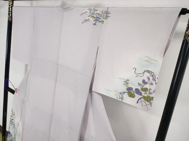 平和屋本店■極上　本加賀友禅作家　宮野勇造　訪問着　沢潟　風景花文　白藤色地　暈し染め　逸品　DZAA4513kh5