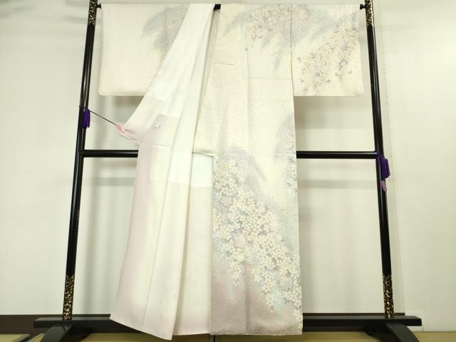 平和屋本店■極上　ブライダルファッションデザイナー・桂由美　訪問着　舞花文　象牙色地　暈し染め　逸品　DZAA4516kh5