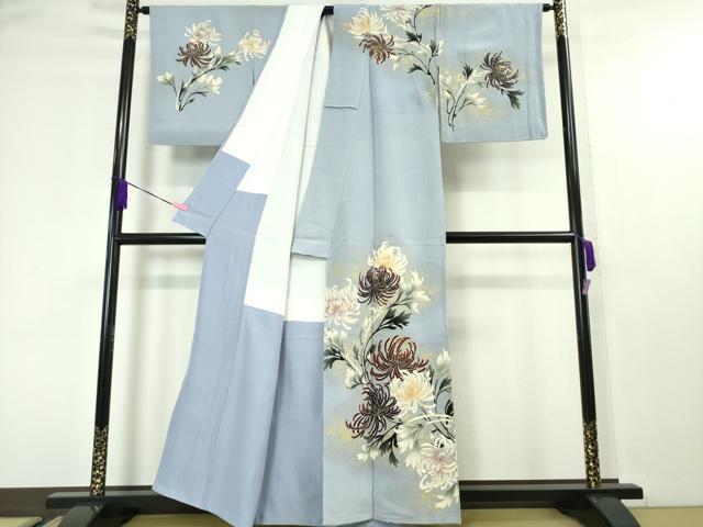平和屋本店■極上　浦野理一　金彩友禅　訪問着　乱菊　淡藤色地　暈し染め　鬼しぼ縮緬　金彩　逸品　未使用　DZAA4518kh5