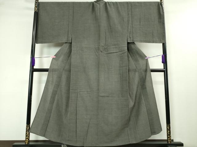 平和屋本店■極上　男性　綿紬　単衣　アンサンブル　長羽織セット　キングサイズ　綿屋謹製　着物：藍墨茶色地　逸品　DZAA4520kh5