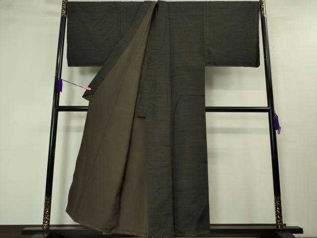 平和屋本店■極上　男性　紬　アンサンブル　長羽織セット　キングサイズ　色無地　蝉色地　逸品　未使用　DZAA4521kh5