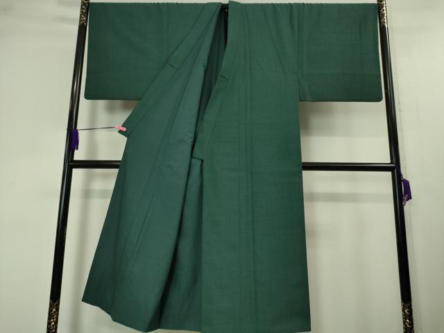 平和屋本店■極上　男性　紬　アンサンブル　長羽織セット　キングサイズ　着物：鉄色　長羽織：百入茶色　逸品　DZAA4523kh5