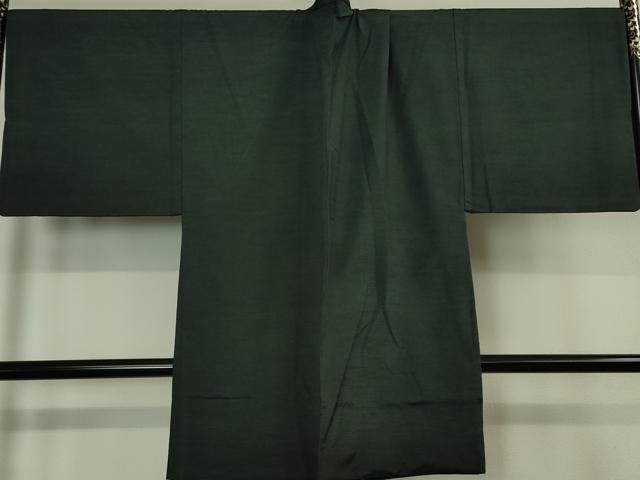 平和屋本店■極上　男性　紬　アンサンブル　長羽織セット　キングサイズ　着物：鉄色　長羽織：百入茶色　逸品　DZAA4523kh5
