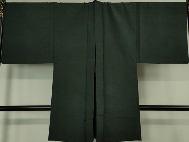 平和屋本店■極上　男性　紬　アンサンブル　長羽織セット　キングサイズ　着物：鉄色　長羽織：百入茶色　逸品　DZAA4523kh5