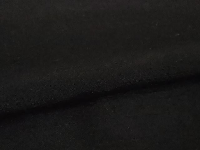 平和屋本店■極上　男性　結城紬　アンサンブル　黒地　さが美扱い　逸品　未使用　DZAA4530kh5