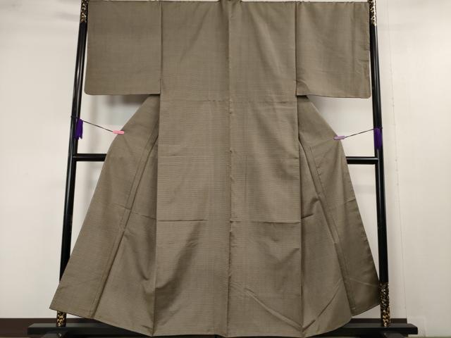 平和屋本店■極上　男性　お召　アンサンブル　キングサイズ　羽裏・鷹　逸品　未使用　DZAA4536kh5