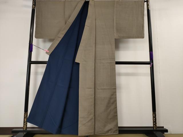 平和屋本店■極上　男性　お召　アンサンブル　キングサイズ　羽裏・鷹　逸品　未使用　DZAA4536kh5