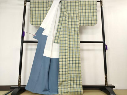 平和屋本店■希少　人間国宝　志村ふくみ　紬　格子　帯締め・飾り紐(共箱)付き　逸品　DZAA4540kh5