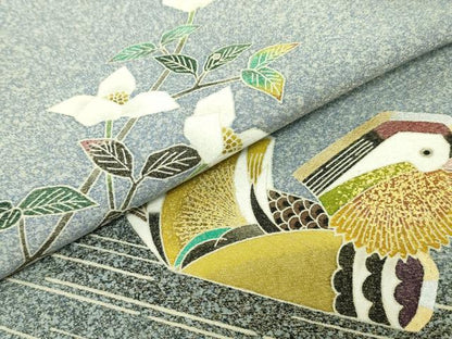 平和屋本店●極上 人間国宝・羽田登喜男 綴れ 太鼓柄袋帯 瑞鳥 金銀彩 金通し地 色紙・共箱付き 逸品 DZAA4544kh5