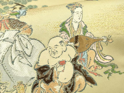 平和屋本店■極上　龍村美術織物　たつむら　太鼓柄　本袋帯　七福神瑞祥文　金糸　逸品　DZAA4552kh5