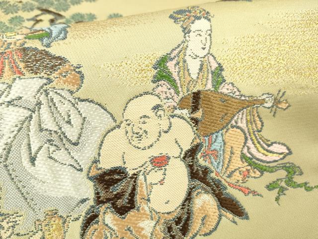 平和屋本店■極上　龍村美術織物　たつむら　太鼓柄　本袋帯　七福神瑞祥文　金糸　逸品　DZAA4552kh5