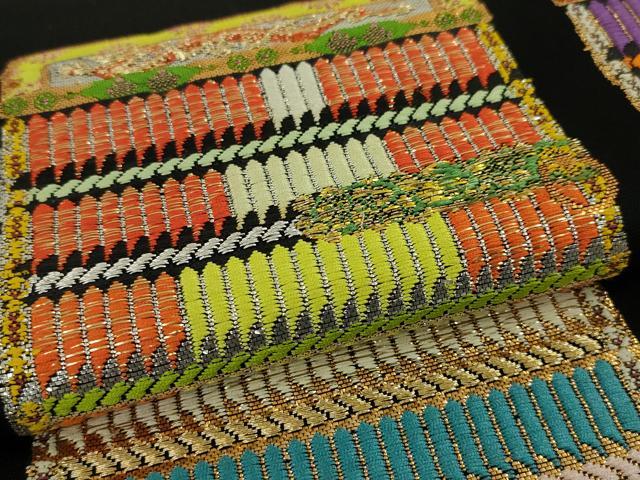 平和屋本店●最高級　龍村平蔵製　六通柄　本袋帯　威毛錦　黒地　金銀糸　逸品　DZAA4601kh5