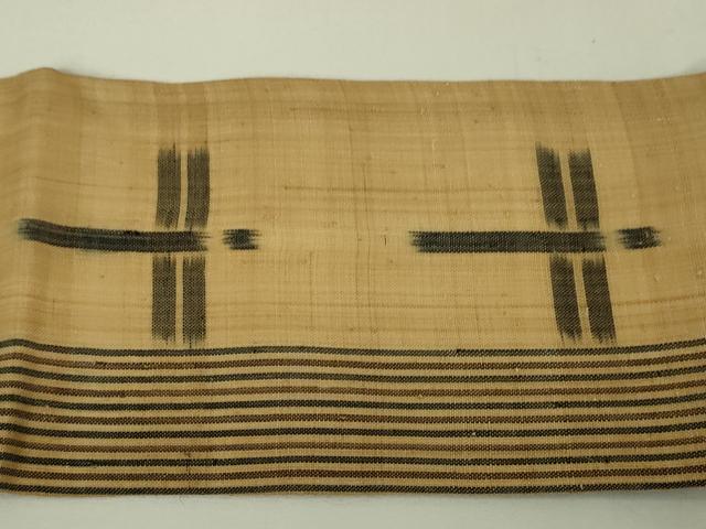 平和屋本店■希少　夏物　人間国宝　平良敏子　喜如嘉の芭蕉布　八寸名古屋帯　松坂屋扱い　逸品　未使用　DZAA4603kh5