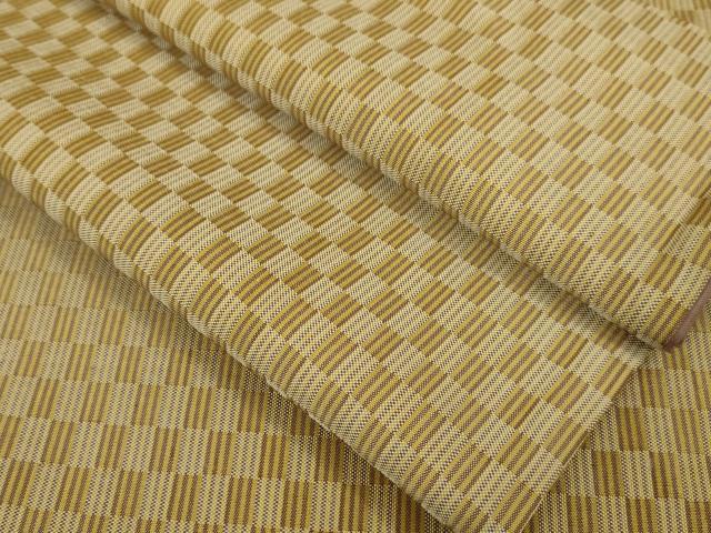 平和屋本店■極上　山下八百子　本場黄八丈　紬　市松綾織　逸品　DZAA4609kh5