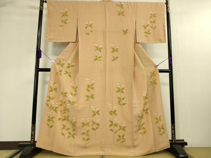 平和屋本店■極上　訪問着　鈴蘭　人色　縮緬地　逸品　未使用　DZAA4612kh5
