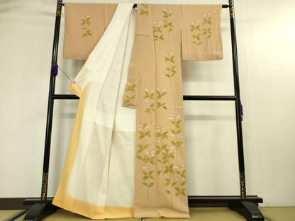 平和屋本店■極上　訪問着　鈴蘭　人色　縮緬地　逸品　未使用　DZAA4612kh5
